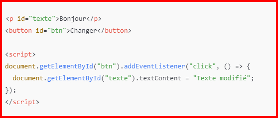 Interagir avec le HTML (DOM)