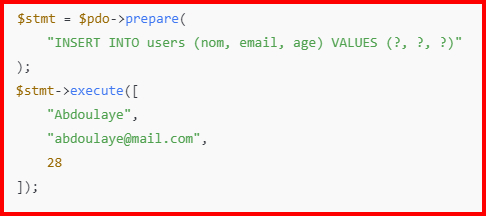 Insérer des données (sécurisé)