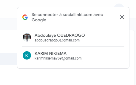 ✅ Se connecter avec Google sur SocialLinki