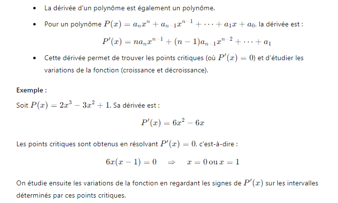 3. Étude de la variation d'une fonction polynomiale