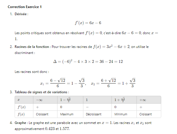 Correction Exercice 1