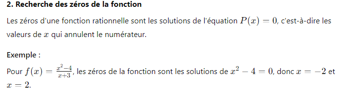 2. Recherche des zéros de la fonction