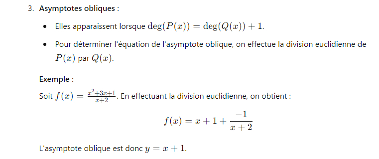 3.3. Asymptotes obliques