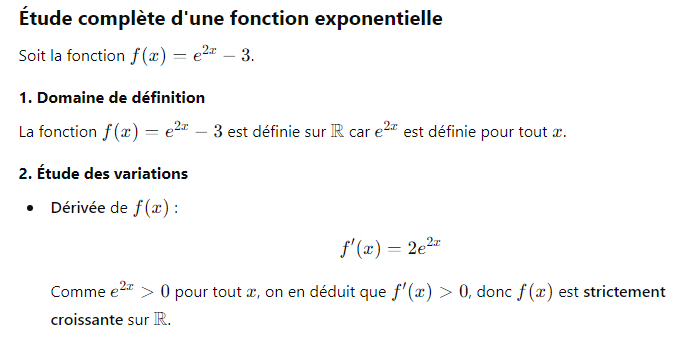 IV. Étude complète d'une fonction exponentielle