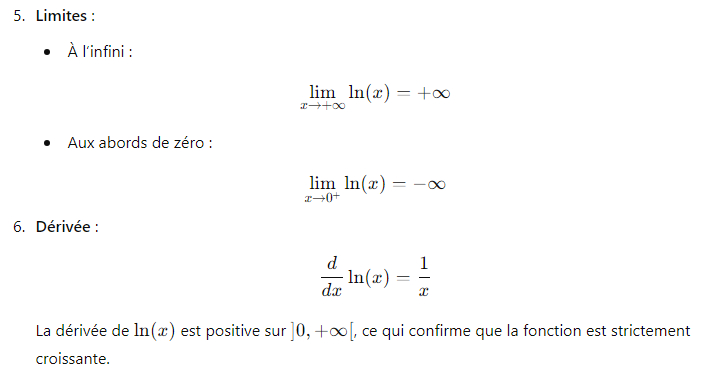 4.) Limites et Dérivée